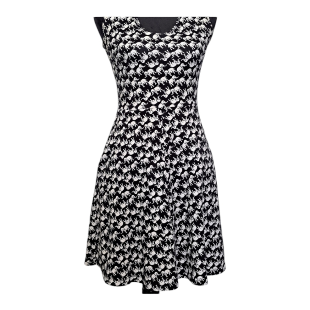 New York Company black and white flare dress